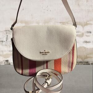 kate spade Cream and Multicolor Striped Crossbody Bag